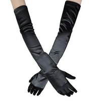Ženske ugodne duge crne ruke zimske večernje rukavice