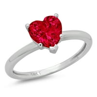 1. CT Sjajno srce Clear Simulirani dijamant 18k bijeli zlatni pasijans prsten sz 8,75