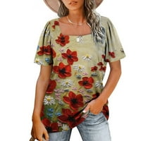 Yyeselk bluze za žene plus veličine casual kratkih rukava TUNIC TUNIC TURS Trendy Tie Dye Graphic Print