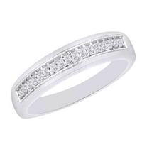 Okrugli rez bijeli prirodni dijamantski vjenčani ručni prsten za muške u 10k bijeli zlatni prsten veličine-13,5