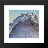Jungfrau Massif i Schwarzmonch uramljeni umjetnički otisak Ferdinand Hodler
