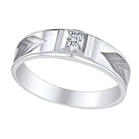 Prirodni dijamant Accenti mens angažman vjenčani prsten 14K čvrsto bijelo zlato Veličina-14