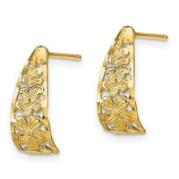 Jewels 14k žuti zlatni cvjetni slojevili dijamantni rezni ivici i post minđuše izrezane