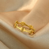 Srčani ljubavni prsten od nehrđajućeg čelika Srčani prsten Dainty Silver Ring Rođendan Party Pokloni