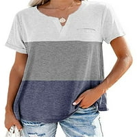 Ženska majica Spajana majica kratki rukav Ljetni vrhovi Dame Bohemian Tee Dailyer Tunic Bluze Grey XL