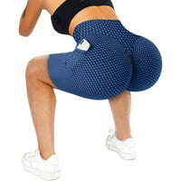 Lukkc Lukkc meka biciklističke gaćice za žene - Visoki struk Tummy Control Workout Trčanje teretane Atletičke ležerne ljetne joge sa džepovima