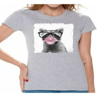 Awkward Styles Raccoon puhanje gume majica Životinjska odjeća Majica za žene Smiješne životinjske ljubitelje