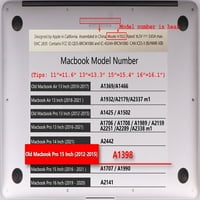 Kaishek Hard Case za Macbook Pro 15 s mrežnom ekranom nema CD-ROM-a, bez USB-C modela: ružičasta serija