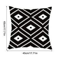 Njspdjh Dekorativni jastuci Jednostavni crni bijeli jastuk poklopac breskve kože Flannel geometrijski
