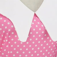 Ljetne haljine za žene labave ženske cvjetne zabave V-izrez na rukavu s srednjim duljinama A-line ružičaste
