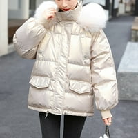 Mauve jakna s jaknom kapuljače za žene zimske tople boje u boji prilagođene uslugom odvojene kapuljače,