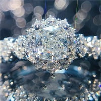 Ženski band cvijet Diamond cirkonijski prsten modni zaručni prstenovi za žene puni prsten za prste