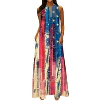 Ljeto plus veličina haljina za žene ispod 10 dolara, modne ženske ležerne sa V-izrezom Dan za neovisnost