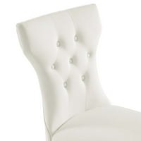 Modway silueta performanse baršunaste trpezarijske stolice - set u bijeloj boji