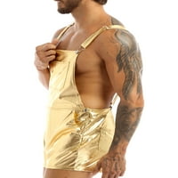 Muški metalni dungare, kratke hlače Noćni klub Rave Party Suspender Shorts Club odježe Gold 3xl