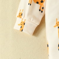 Dječje djece za djecu za djecu dječje dječake uho žirafe Ispisuje jesenju dugih rukava sa dugim rukavima odijela za kipu za 9 mjeseci