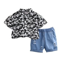 Toddler Boys Outfit cvjetni tiskani kratki rukav Havaji proljeće ljetne hlače za djecu dječje odjeću