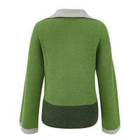 Rovga ženski džemperi ženski patentni patentni rukav pulover džempere Boja koja odgovara labavim ležernim