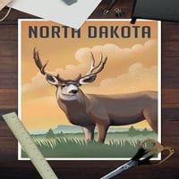 Sjeverna Dakota, Mule Deer, Litho