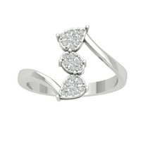 Araiya 14k bijeli zlatni klaster dijamantski prsten za vjenčanje, veličina 9.5