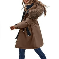Paptzroi Women Plus Veličina Dnevni zimski kaput rever ovratnik dugih rukava Vintage Debela jakna za zgusnula