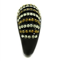 Luxe nakit dizajnira ženski crni IP nehrđajući čelični čelični čelični prsten sa više boja kristali