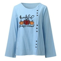 Košulja za žene Ispis dugih rukava O vrat casual bluza Jesen Jesenski modne majice u boji