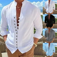 Muška casual haljina košulja dugih rukava labava bluza s majicama majice na vrhu tea