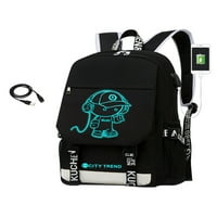 Niuer USB punjenje Svjetlosni ruksak Cool Boys School Backpad ramena torba za ramena Back Glazba Boy