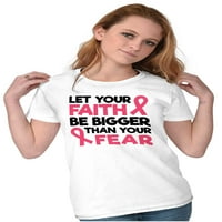 Velika za rak dojke Veća od straha Ženska majica Dame Tee Brisco Marke L