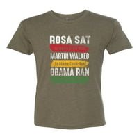 Divlji Bobby Rosa Sat Martin hodao je Obama RAN Crni Pride Mens Premium Tri Blend majica, vojna zelena,