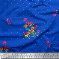 Soimoi pamučna patka tkanina točka, lišće i periwinkle cvjetne tkanine otisci sa dvorištem širom