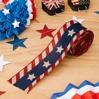 Day Dekorativni materijal USA USA vrpca za odmor za odmor zastava Stripes Crvena bijela plava zabava