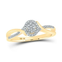 Ženska solidna 10KT žuta zlatna okrugla dijamantna prstena CTTW prsten veličine 7