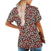 Ženski vrhovi ženske modne ležerne ljetne kratkih rukava cvjetni print v Top majica