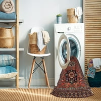 Ahgly Kompanija Mašina za pranje u zatvorenom pravokutniku Tradicionalni tamni badem Brown Procing, 2 '4 '