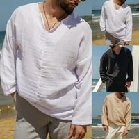 Ljetni muškarci V izrez majica s dugim rukavima Ležerna haljina haljina od plaže