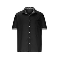 Muška majica kratkih rukava do košulje ljetne casual majice na plaži crne s