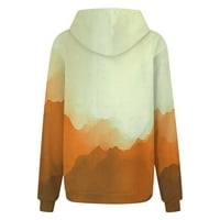ECHFIPROM Džep za crtanje za ženske džepove bluza dugih rukava gradijentni pulover casual narančaste dukseve