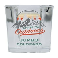 Jumbo Colorado Istražite na otvorenom Suvenir Square Square Bander Shot Staklo 4-pakovanje