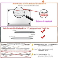 Kaishek Hard Case Shell Cover Compatibilan - Objavljen Macbook Pro Retina Display + crni poklopac