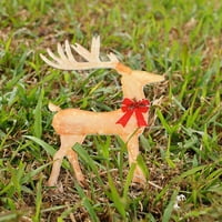 Božićni ukrasi za sjetvu svjetlucava svjetlost Božićne jelene akrilni okvir ravni Xmas Ornament sa crvenim
