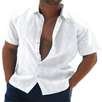 Sanviglor Muška majica Majica sa čvrstim bojama Down Tops Plain Ljetne košulje Kuća za odmor Light Blue