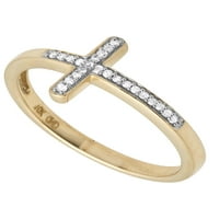 Ženska 10k žuti zlatni real dijamantski prsten 0.10ct