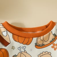 Okbabeha Halloween Baby Boy Djevojka Odjeća Slatka bundeva Turska dukserica Romper Prevelizirani Onesie Top Jesen Zimske odjeće
