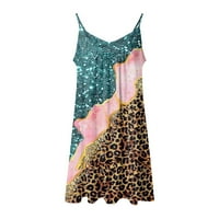 Dame haljine Leopard patchwork ispisani O-izrez Boho Casual Ležerne ljetne plaže Swinderss Streetweard