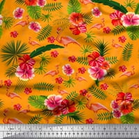 Soimoi modalni satenski tkanini tropski listovi, cvjetna i flamingo ptica za štampanje tkanine sa širokim dvorištem