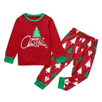 Božićska djeca Kids Obitelj Pijamas Xmas PJs Odjeća za odmor za spavanje crtanog odjela Ispiši vrh +