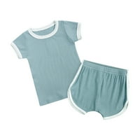 Dječji dječaci Djevojke Pidžamas Postavite čvrste pamučne dnevne kratke ljetne odjeće za spavanje Manaron Outfits