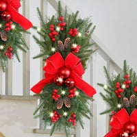 Vijenci za ulazna vrata, bežični prelit stubišta oblozi božićnog zidnog zida viseći ukrasi unutarnjim